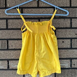 Yellow Baby/Toddler Romper with Smocked Bodice & Snaps